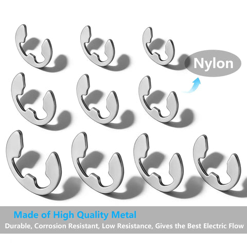 Stainless Steel 304 E-Type Circlip Set DIN 6799-10 Assorted Sizes 1.5 To 10mm 120 Pieces Axial Retaining Ring Kit view