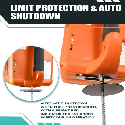 Close-up of 3 In 1 Electric Hoist Winch 1500W 120V 1500 Lb Capacity With Manual Wired Remote highlighting limit protection feature.