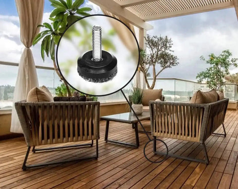 Eight Pack Outdoor Adjustable Furniture Levelers Berber Glide Feet For Chairs Tables And Patio Sets Weatherproof Screw In Feet