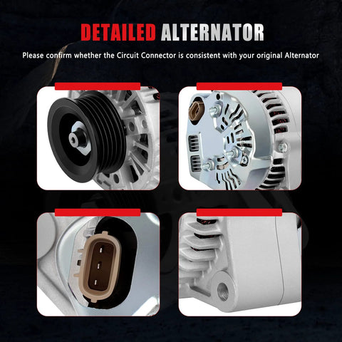 Detailed views of a Beefed Up High Output 70 Amp 12 Volt Alternator Direct Fit For Toyota 4Runner 1996 To 1999 Tacoma 1997 To 1999