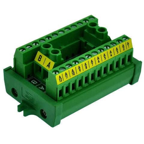 Two Row 2x12 Position Screw Terminal Block Distribution Module 30A 300V with Screw Mount A and B Channels