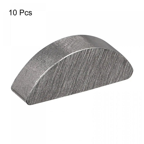 Woodruff Key Set, Ten Pieces, Steel Semicircular Keys, Three Millimeter Wide, Five Millimeter High, Thirteen Millimeter Diameter