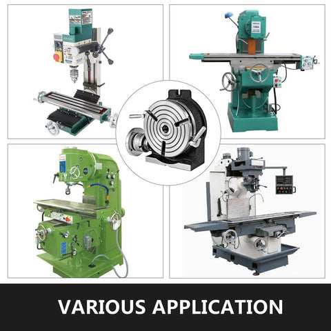 Various milling machines with 8 Inch Horizontal and Vertical Rotary Table for Milling Machines with 3 Slots MT 3 Compatible