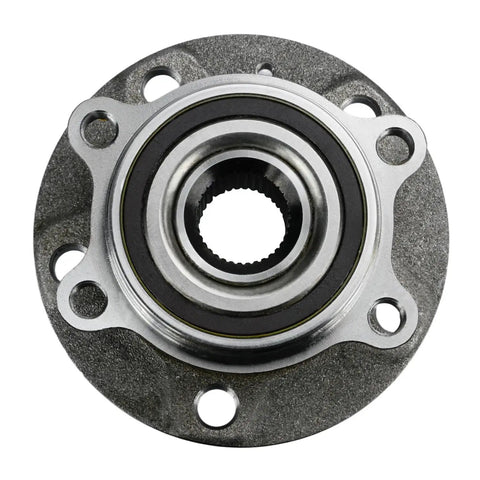 Front view of Beefy Front Wheel Bearing Hub Assembly Direct Fit For Audi A3 Q3 TT And Volkswagen Beetle Passat Golf Jetta Tiguan CC Rabbit