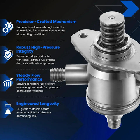 High Pressure Fuel Pump With Seal Gasket And Bolt On Direct Fit For Buick Allure Enclave LaCrosse Cadillac displayed with features