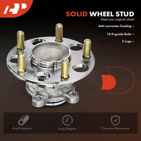 Rear Wheel Bearing and Hub Assembly for Honda Civic 2006 2011 L4 1.8L FWD with Five Wheel Studs and Rust Protection