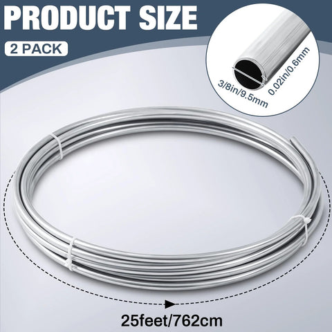 MorningRo 3/8 in x 50 ft 304 stainless steel tubing coil, 2-pack for fuel lines and wort cooling