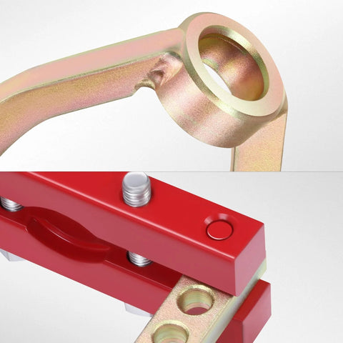 Close-up of Universal CV Joint Puller Removal Tool With 9 Fully Adjustable Holes, highlighting zinc-plated steel construction.
