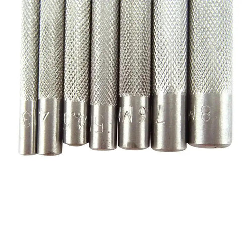 Leather Craft Hollow Hole Punch Set Pro Grade 7 Piece Round Punch Tool Range 3mm 4mm 4.5mm 5mm 6mm 7mm 8mm display