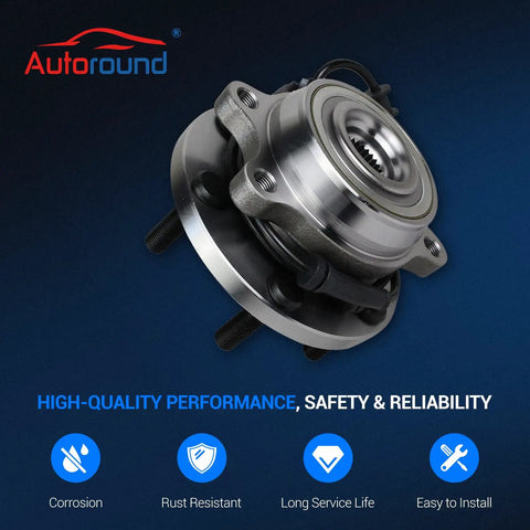 Front Wheel Bearing And Hub Assembly For 4WD Nissan Frontier 2005-2018, Pathfinder 2005-2012, Xterra 2005-2015, And Suzuki Equator 2009-2012, 6 Lug With ABS, Front Left And Front Right