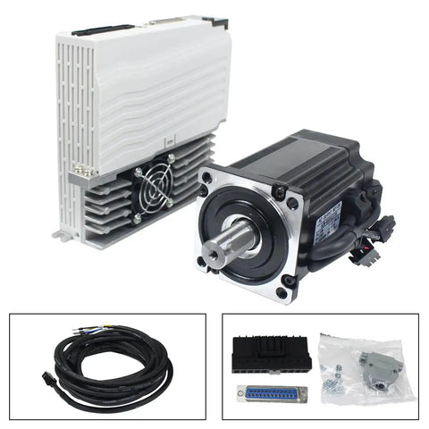 Beefed-Up 1000W 220V Servo Motor Kit With Driver And CNC Controller for engravers, milling machines, and robots, 3000 RPM rated
