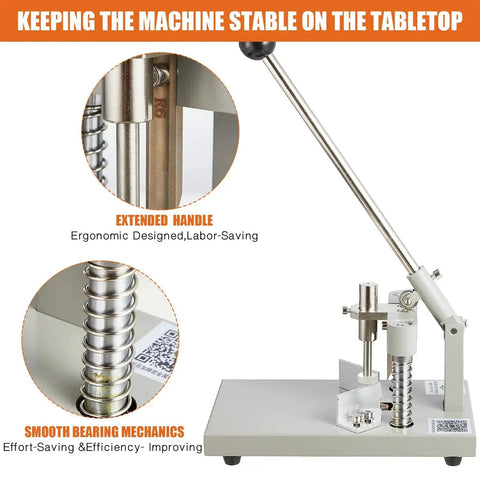 Heavy Duty Corner Rounder Punch Cutter With Interchangeable 6mm And 10mm Dies, metal construction, shows extended handle and mechanics