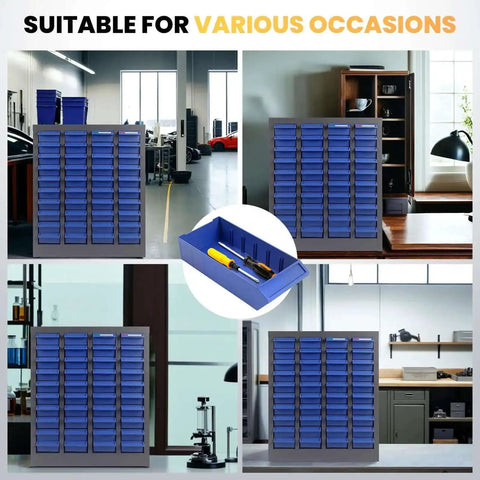 Ultra Handy 40 Drawer Parts Cabinet For Nuts Bolts And Small Hardware with ABS drawers and adjustable dividers in various settings