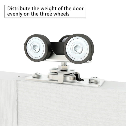 Heavy Duty Pocket Door Roller Assembly Kit With Top Mounted Hangers For Sliding Doors Fits 1 To 1-3/4 Inch Door Panels Beefy 3.18 Inch Roller