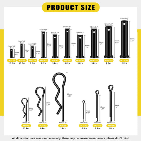 Clevis R Clips clevis pin and r clip kit - 100 Piece Assortment 🍁 &nd...