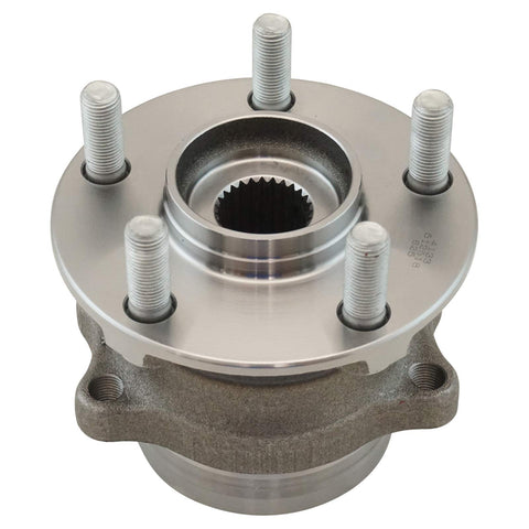 Front view of a wheel hub from the Four Piece Front And Rear Wheel Bearing And Hub Assembly Set For Subaru Crosstrek XV Forester Impreza 2014 2015 2016 2017 2018 2019 2020 2021 2022 2023 16 23 Complete Kit With Front And Rear Hubs