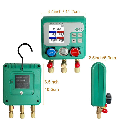 Professional Digital HVAC Manifold Gauge Set Vanlison With Dual Pressure Testing Vacuum Analysis Real Time EV CO Temperature Conversion