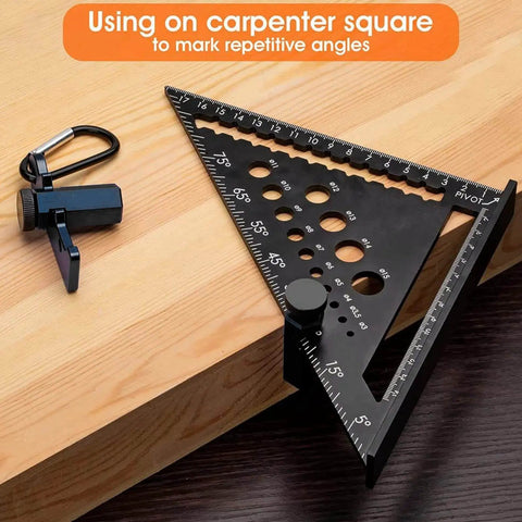 Stair Gauges For Framing Square With Holder And Hook, Workhorse Aluminum Alloy Rafter Gauges, Thumb Screw Layout Jig Tool