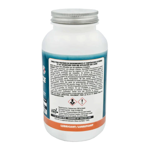 Back view of Heavy Duty Nickel Anti Seize Lubricant For Fasteners And Machinery 1 Lb Water Wash Off Resistant Chemically Inert bottle