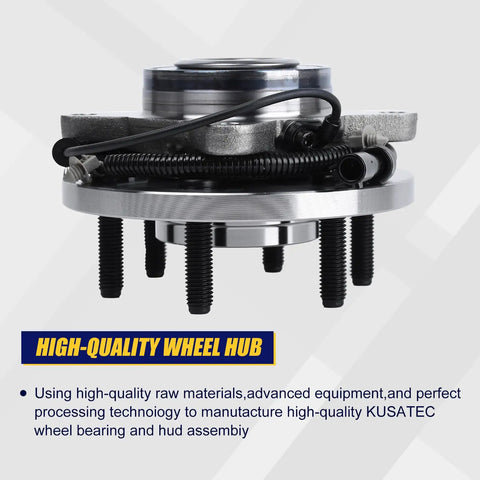 Front Wheel Bearing And Hub Assembly 2 Pack For 2009 2010 Ford F150 With 6 Lug ABS Direct Fit Replacement side view