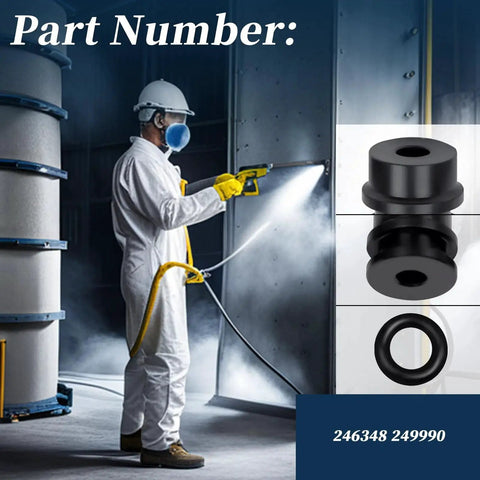 Side Seals Kit For Fusion Air Purge AP Spray Gun 246348 249990 shown with black durable seals and rubber O rings in use