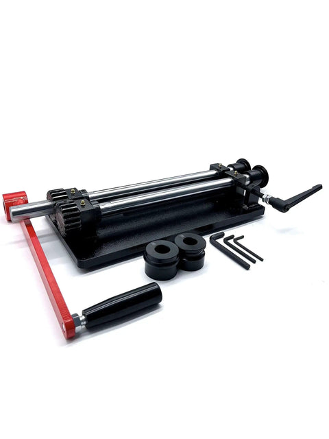 Heavy Duty 12 Inch Throat Bead Roller For Metal Fabrication, Built From 9/16 Inch Solid Steel Plate, shown with die sets and tools