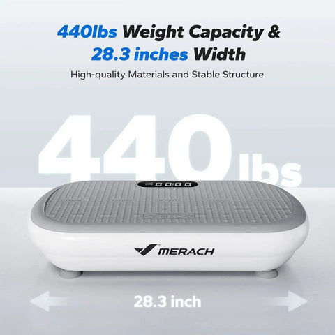 Vibration Plate Exercise Machine With Bluetooth, 440 Lbs Capacity, Silicone Pedals, Deep Fat Burn, Lymphatic Drainage, 13Mm Amplitude
