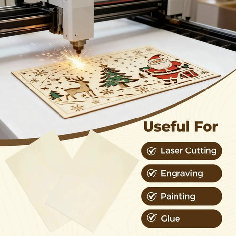 12 Pack Basswood Sheets 12 By 16 By One Eighth Inch For Laser Cutting And Engraving, 3mm Wood Blanks used for laser engraving