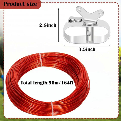 164 Ft Above Ground Pool Cover Cable And Winch Kit with 2.8x3.5 inch winch and 164 ft cable
