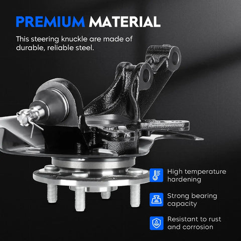 Front Left And Right Steering Knuckle And Wheel Bearing Hub Assembly For Honda Civic 1.7L L4 2003 2004 2005 Replacement For 698494 698495 51215S5AJ30 45255S01A00 Driver Side And Passenger Side close-up