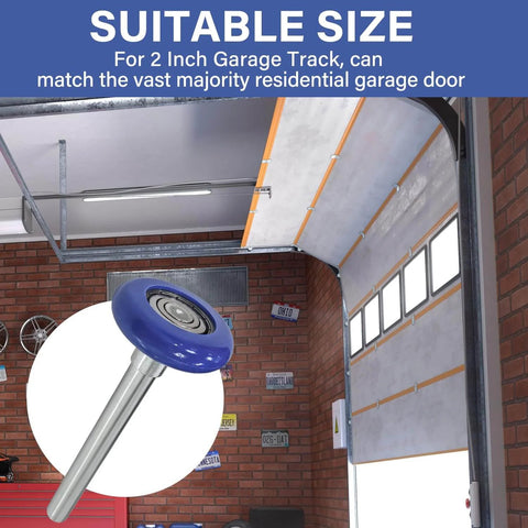 12 Pack Nylon Garage Door Rollers With 1.8 Inch Wheels For 2 Inch Track And 4.25 Inch Stems Heavy Duty Quiet Rollers Featuring Sealed 6200ZZ Precision Bearings For Smooth Low Noise Operation Blue