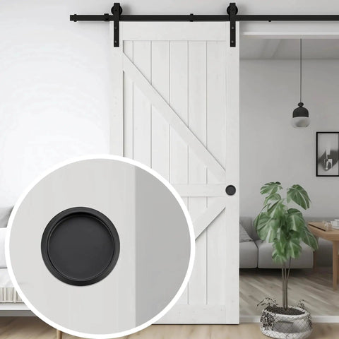 Two Pack Round Pocket Door Pulls For Closet Doors Two And One Eighth Inch Black Finger Pulls With Easy Snap In Installation