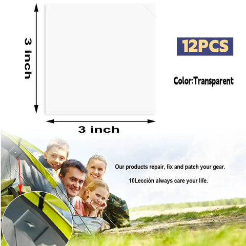 Heavy-Duty Pool Patch Repair Kit For Inflatables With Peel-And-Stick TPU Vinyl Waterproof Patch Kit For Pool Liners, 12 pack