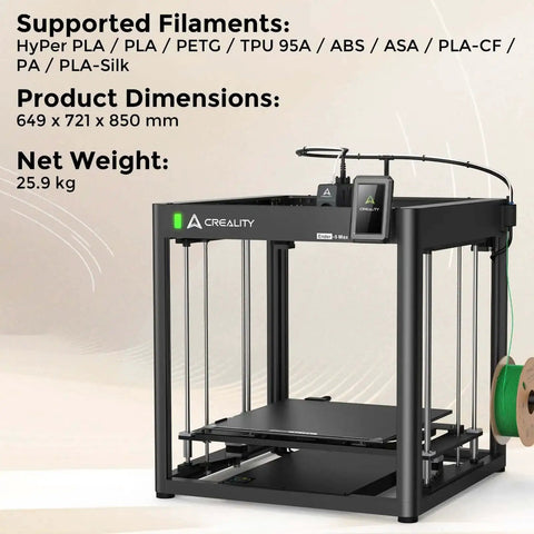 Ender-5 Max 3D Printer With Massive 400x400x400mm Build Volume, detailed view showing structure and control panel, black color.
