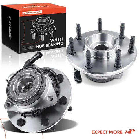 2 Pack Front Wheel Bearing And Hub Assembly For Ford F-150 And F-250 7-Lug ABS 4WD 1997-2004 with box packaging