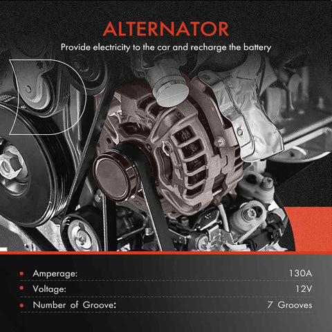 Beefed-Up 12V 130A Alternator For Ford Super Duty Trucks 2005-2008 F250 F350 F450 F550 And F53 2006-2009, installed view