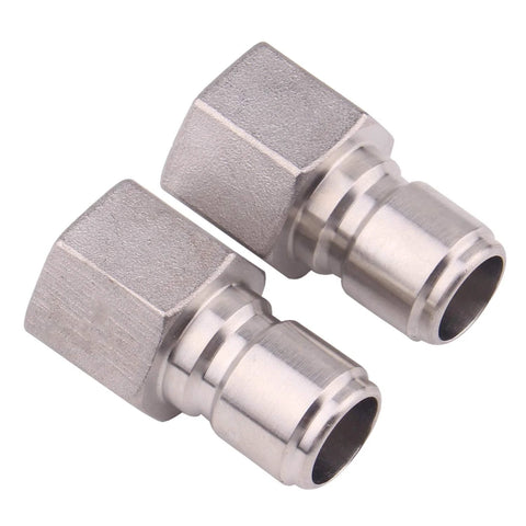 DERNORD stainless steel female quick disconnect FPT fittings, 1/2 in, homebrewing sanitary connectors, pack of 2.