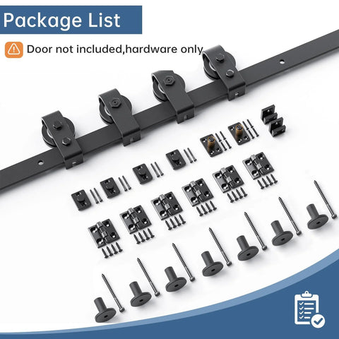 Top Mount Bifold Sliding Closet Door Hardware Kit for Four 24 Inch Doors Black Track System With Quiet Smooth Rollers