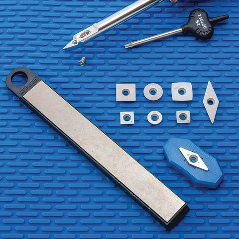 Carbide Cutter Honing System with Diamond Sharpening Tool and Magnetic Grip for carbide inserts, precision sharpener tools.