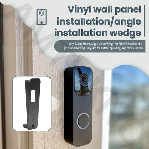 Vinyl Siding Mount And Angle Wedge For Video Doorbell 4 Inch Standard Vinyl Only Not For Dutch Lap Siding Includes Screws Black No Fuss Install Bracket For Outdoor Security Doorbell Mount