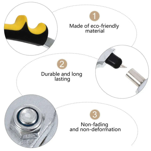 Close-up features of Handheld Hole Punch Pliers Stainless Steel Belt Puncher Tool showing eco-friendly material and durability.