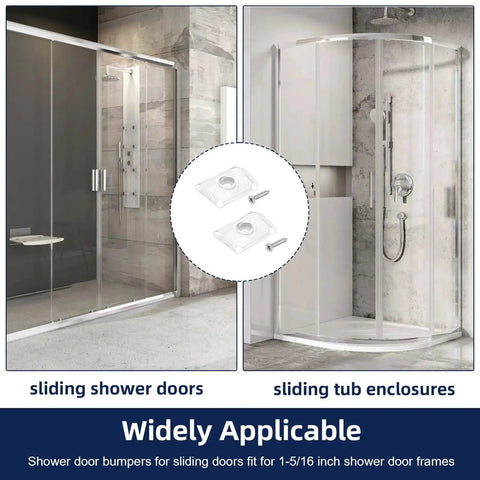 Glass Shower Door Bumpers For Sliding Doors With Screws, Wall Jamb Stopper Replacement Parts For Shower Enclosures