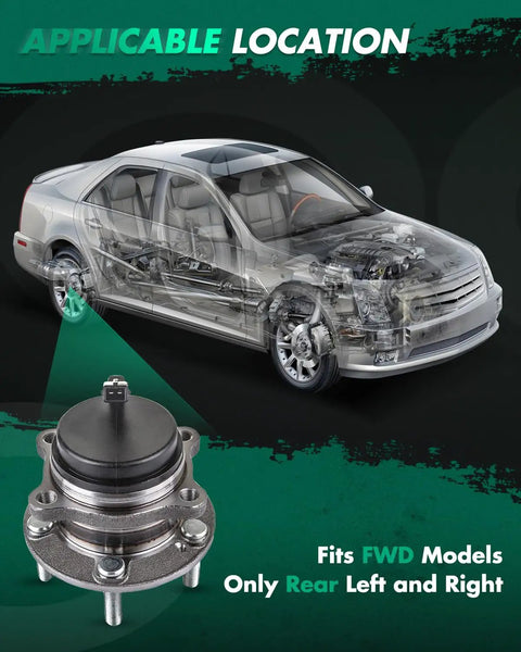 Rear Wheel Hub And Bearing Assembly Pair With ABS For Hyundai Santa Fe 2007-2020 Santa Fe Sport Veracruz and Kia Sorento FWD