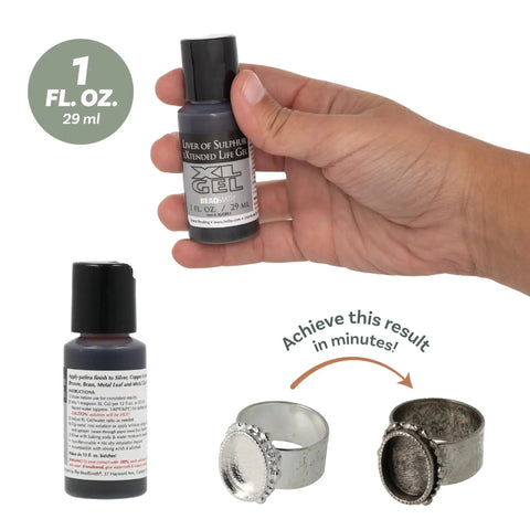 Extended Life Liver Of Sulfur Gel For Patina Finishes On Silver Copper Bronze Jewelry And Metal Art Projects 1 Fluid Ounce Bottle Creates Blue Green Or Brown Oxidized Patina For Jewelry Craft And Metalworking with example rings