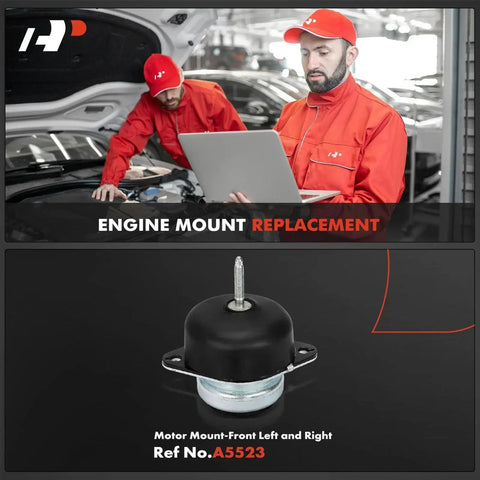 Mechanics inspecting engine with Two Piece Front Left And Right Engine Mount Set For Ford Mustang 2005 2019 V6 3.7L 4.0L 4.6L 5.2L