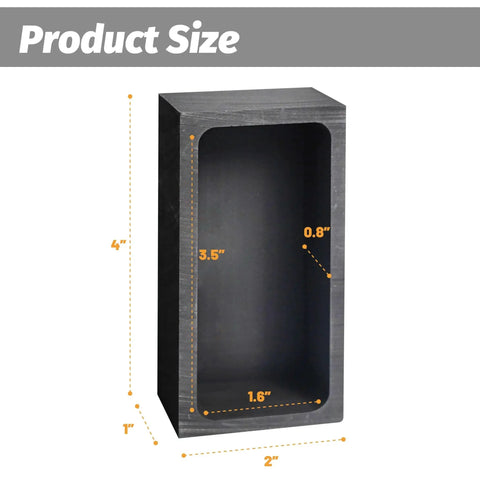 4 Pack 1Kg Graphite Ingot Molds For Casting Gold Silver Aluminum Copper Brass High Density 99.9 Percent Graphite, side view