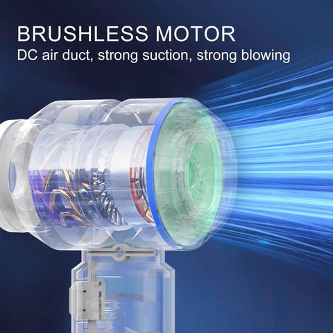 Internal view of Cordless Handheld Vacuum With 21000Pa Powerful Suction, All In One 4 In 1 Mini Vacuum Cleaner, brushless motor detail