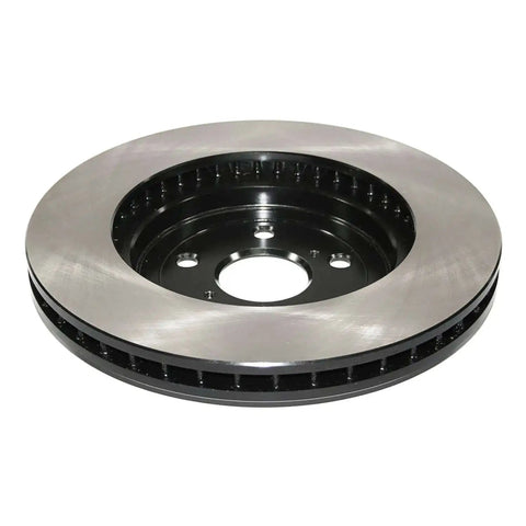 Electrophoretic Front Vented Brake Rotor With Superior Corrosion Resistance And Salt Spray Protection, side view.
