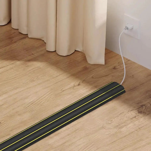 Heavy Duty Floor Cable Cover With Three Channels For Wires On The Floor Outdoor Cord Hider And Floor Protector Cable Management