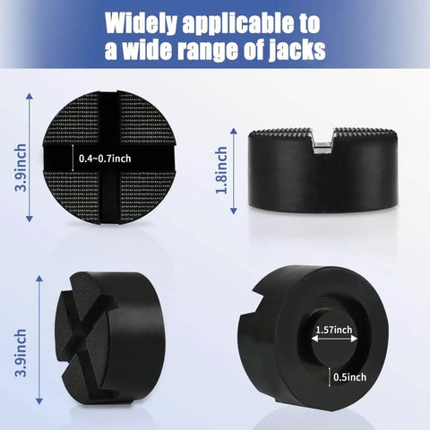 Universal Pinch Weld Jack Pad Adapter for Floor Jacks Upgraded Rubber Pad with X Slot Design, 3.9x1.8 Inches